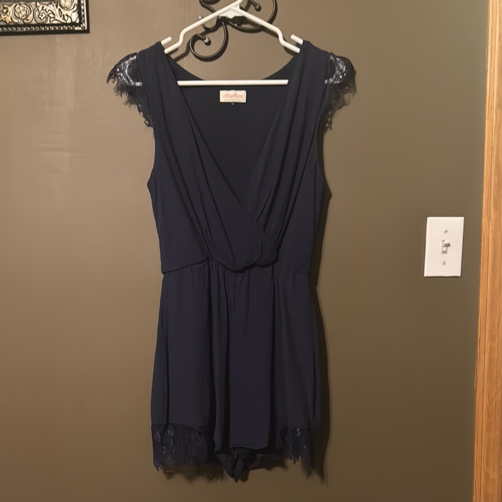 Entro Navy Blue Lace Romper